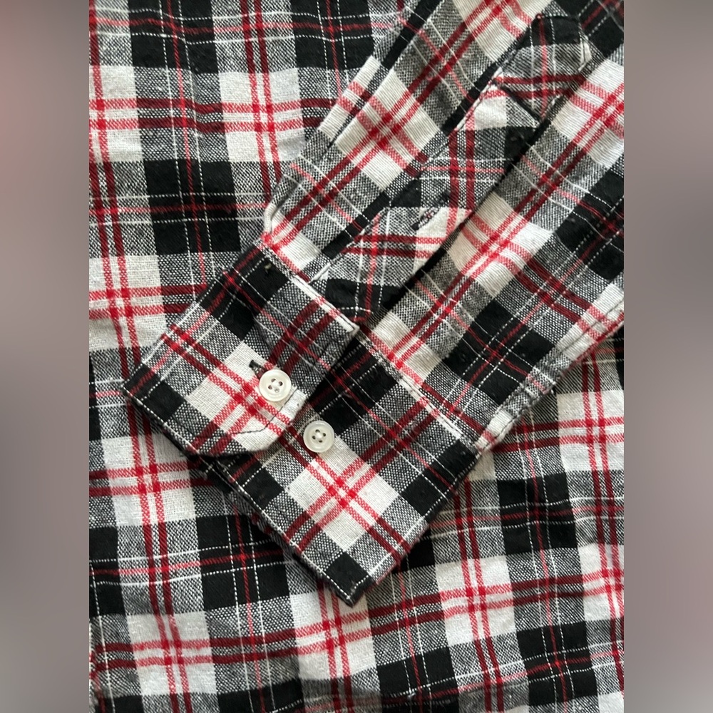 Ativa Red and Black Plaid Button Down Shirt - Picture 4 of 7
